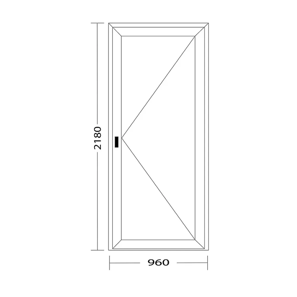 Fral Fermetures Porte de service PVC anthracite L 960mm x H 2180mm ouvant droit- Porte De Service