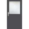 Fral Fermetures Porte de service PVC anthracite et blanc L 960mm x H 2150mm ouvant droit- Porte De Service
