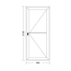 Fral Fermetures Porte de service PVC anthracite et blanc L 960mm x H 2150mm ouvant droit- Porte De Service