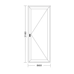 Fral Fermetures Porte de service PVC anthracite L 860mm x H 2180mm ouvant droit- Porte De Service