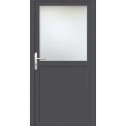 Fral Fermetures Porte De Service<Porte de service PVC anthracite L 960mm x H 2150mm ouvant droit