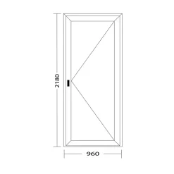Fral Fermetures Porte de service PVC anthracite et blanc L 960mm x H 2180mm ouvant droit- Porte De Service