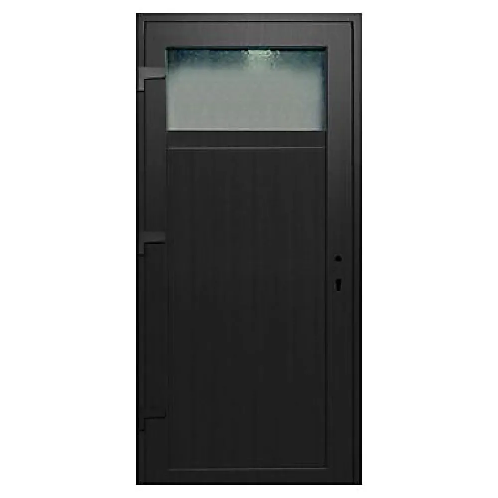 Porte de service pvc gris anthracite ext. et blanc int 90 x h.205 cm poussant droit- Porte De Service