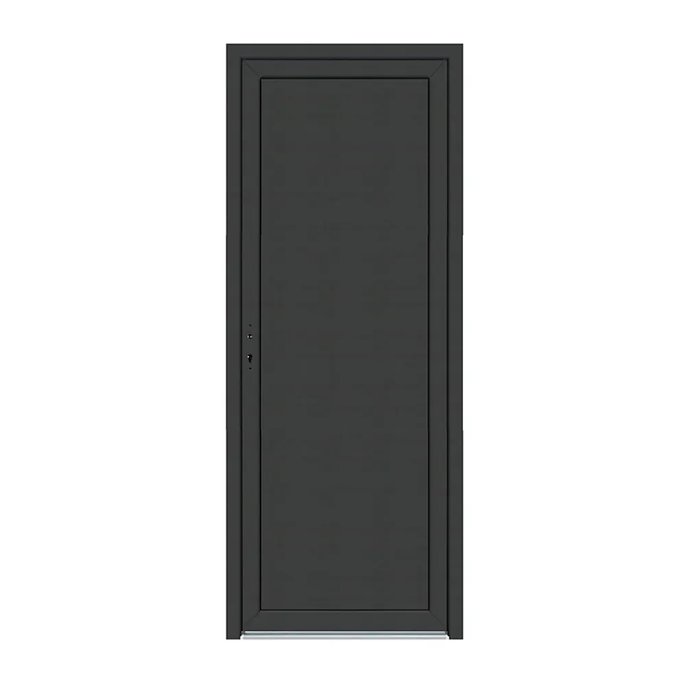 Porte De Service<Porte de service pvc pleine gris anthracite ext. et blanc int. 80 x h.205 cm poussant droit