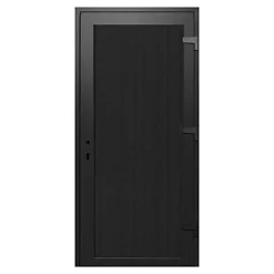 Porte de service pvc pleine gris anthracite ext. et blanc int. 80 x h.205 cm poussant gauche- Porte De Service