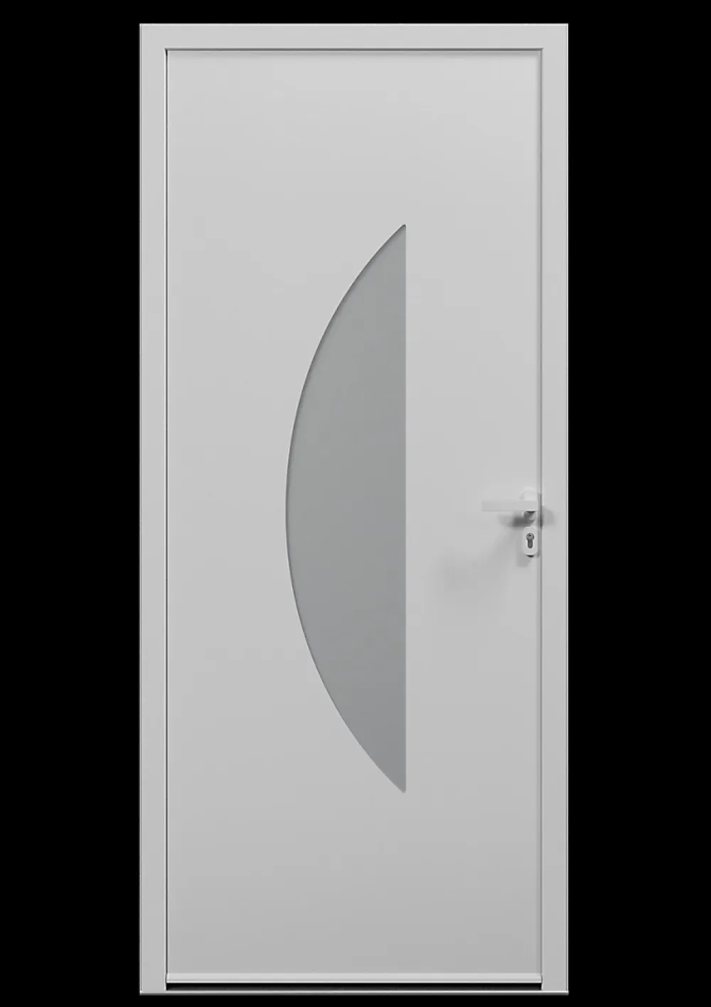 4ALU Porte D'Entrée<Porte d'entrée alu blanc Demi Lune H.215 x l.90 cm poussant gauche