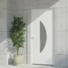 4ALU Porte D'Entrée<Porte d'entrée alu blanc Demi Lune H.215 x l.90 cm poussant droit