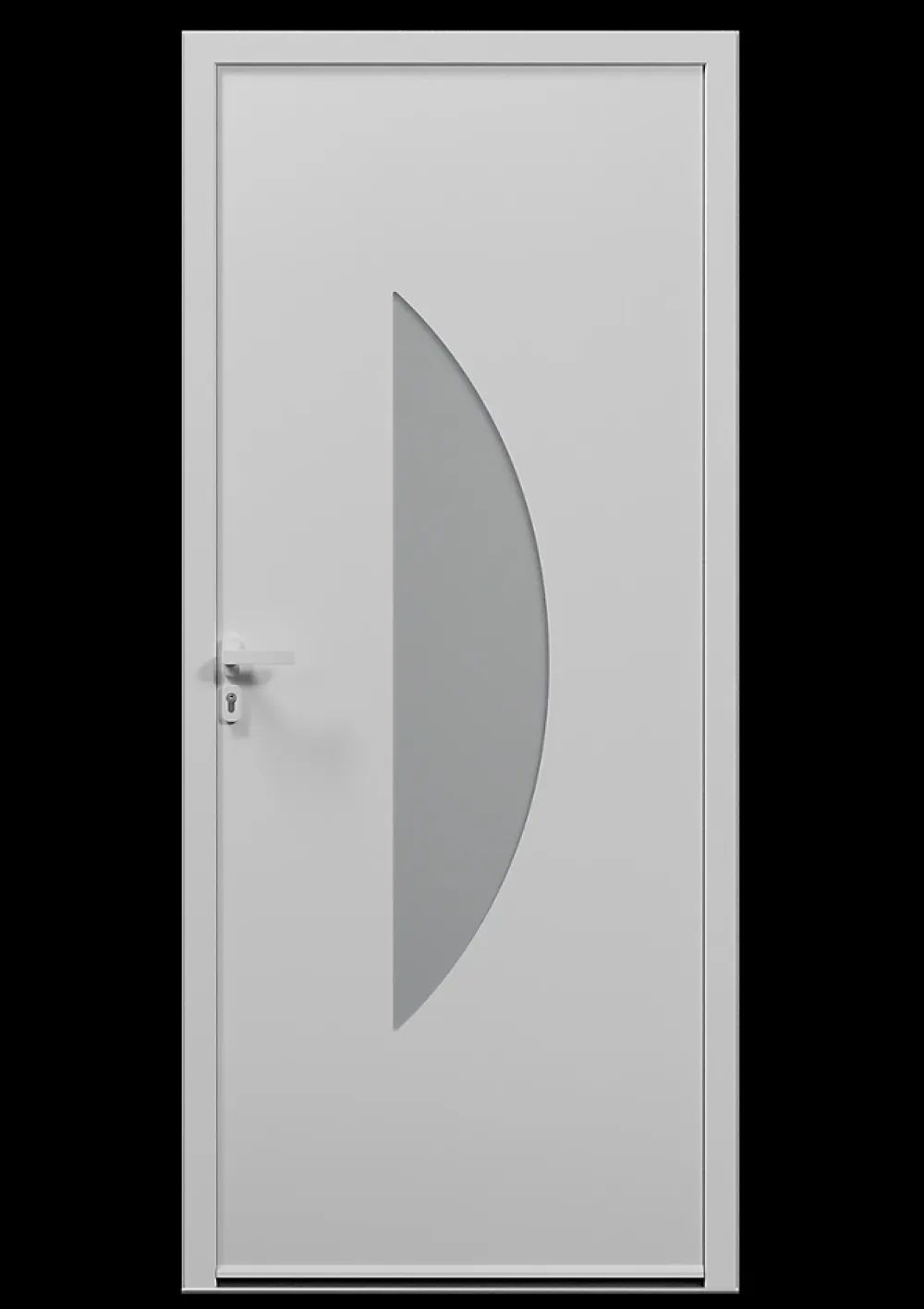 4ALU Porte D'Entrée<Porte d'entrée alu blanc Demi Lune H.215 x l.90 cm poussant droit