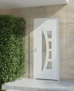 4ALU Porte d'entrée alu blanc Rylie H.215 x l.90 cm poussant droit- Porte D'Entrée