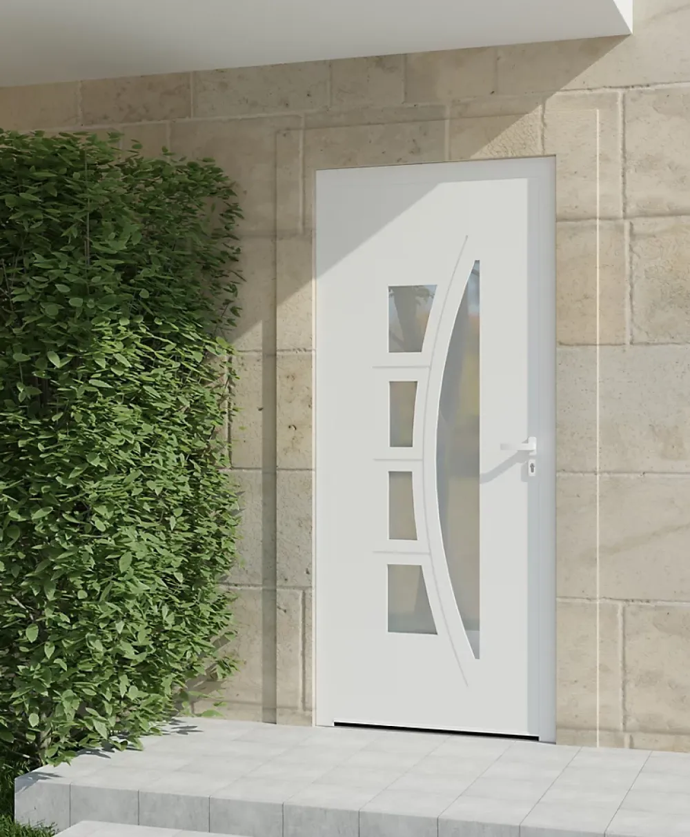 4ALU Porte d'entrée alu blanc Rylie H.215 x l.90 cm poussant gauche- Porte D'Entrée