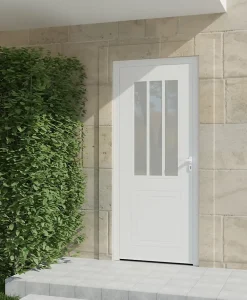 4ALU Porte d'entrée alu blanc Sestri H.215 x l.90 cm poussant gauche- Porte D'Entrée