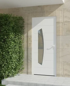 4ALU Porte d'entrée alu blanc Tegan H.215 x l.90 cm poussant gauche- Porte D'Entrée