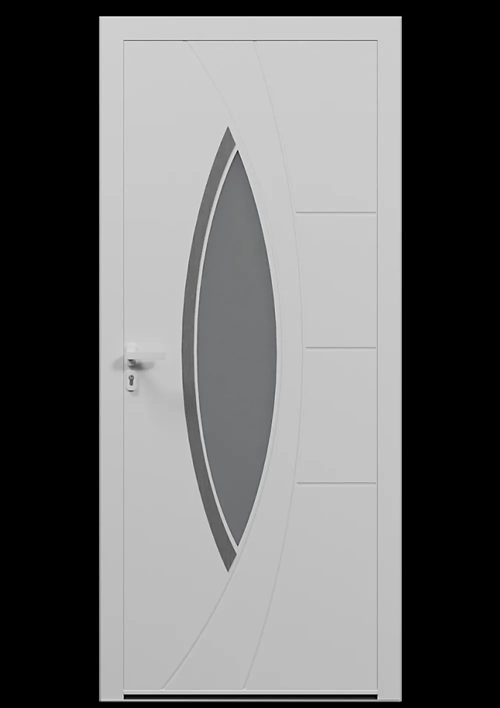 4ALU Porte d'entrée alu blanc Zaria H.215 x l.90 cm poussant droit- Porte D'Entrée