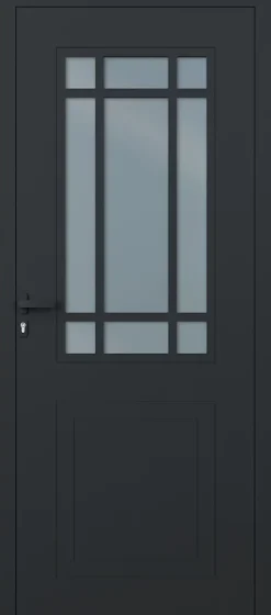 4ALU Porte d'entrée alu gris Betina H.215 x l.90 cm poussant droit- Porte D'Entrée
