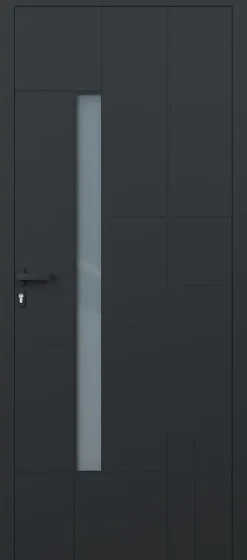 4ALU Porte d'entrée alu gris Imani H.215 x l.90 cm poussant droit- Porte D'Entrée