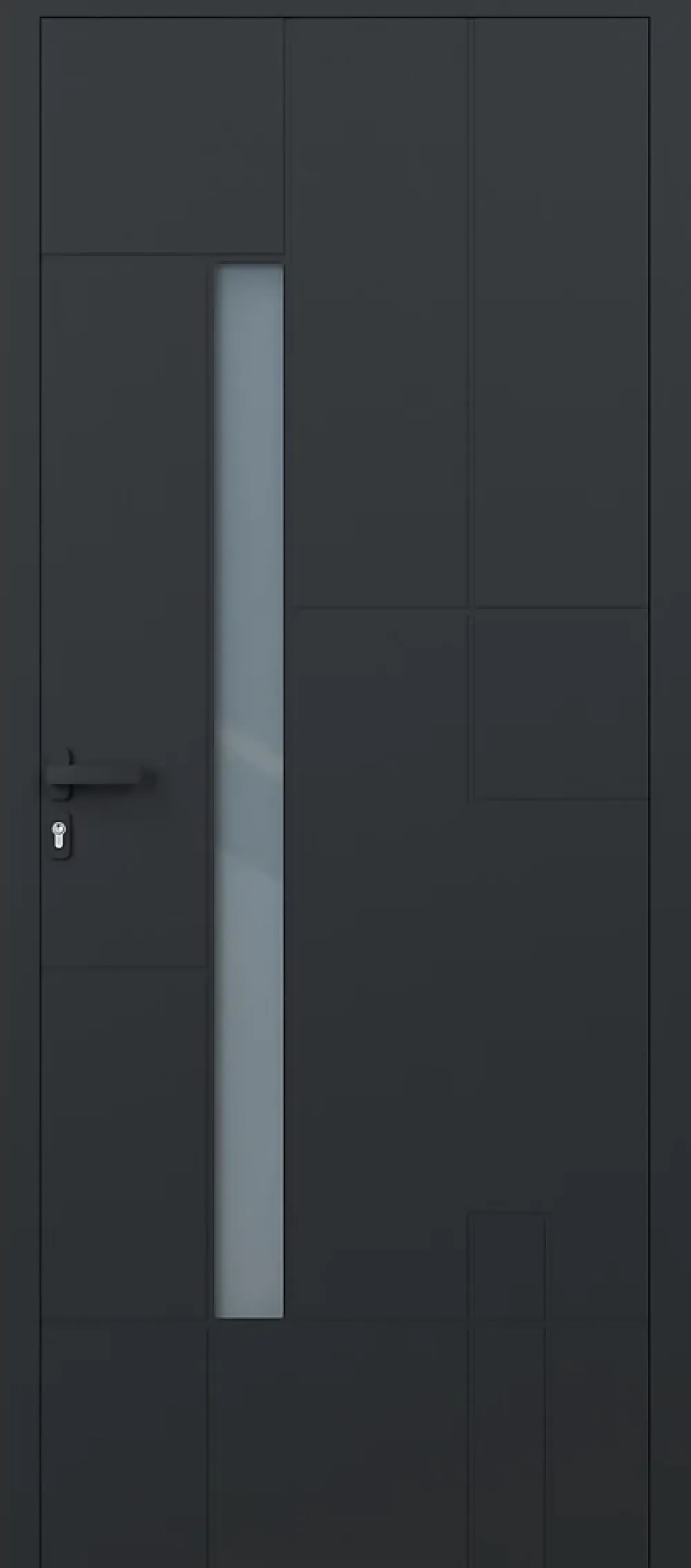 4ALU Porte d'entrée alu gris Imani H.215 x l.90 cm poussant droit- Porte D'Entrée