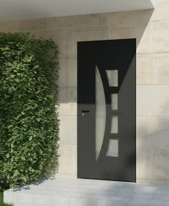 4ALU Porte D'Entrée<Porte d'entrée alu gris Rylie H.215 x l.90 cm poussant droit