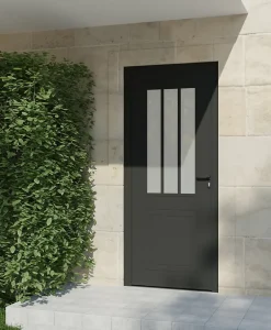4ALU Porte d'entrée alu gris Sestri H.215 x l.90 cm poussant gauche- Porte D'Entrée