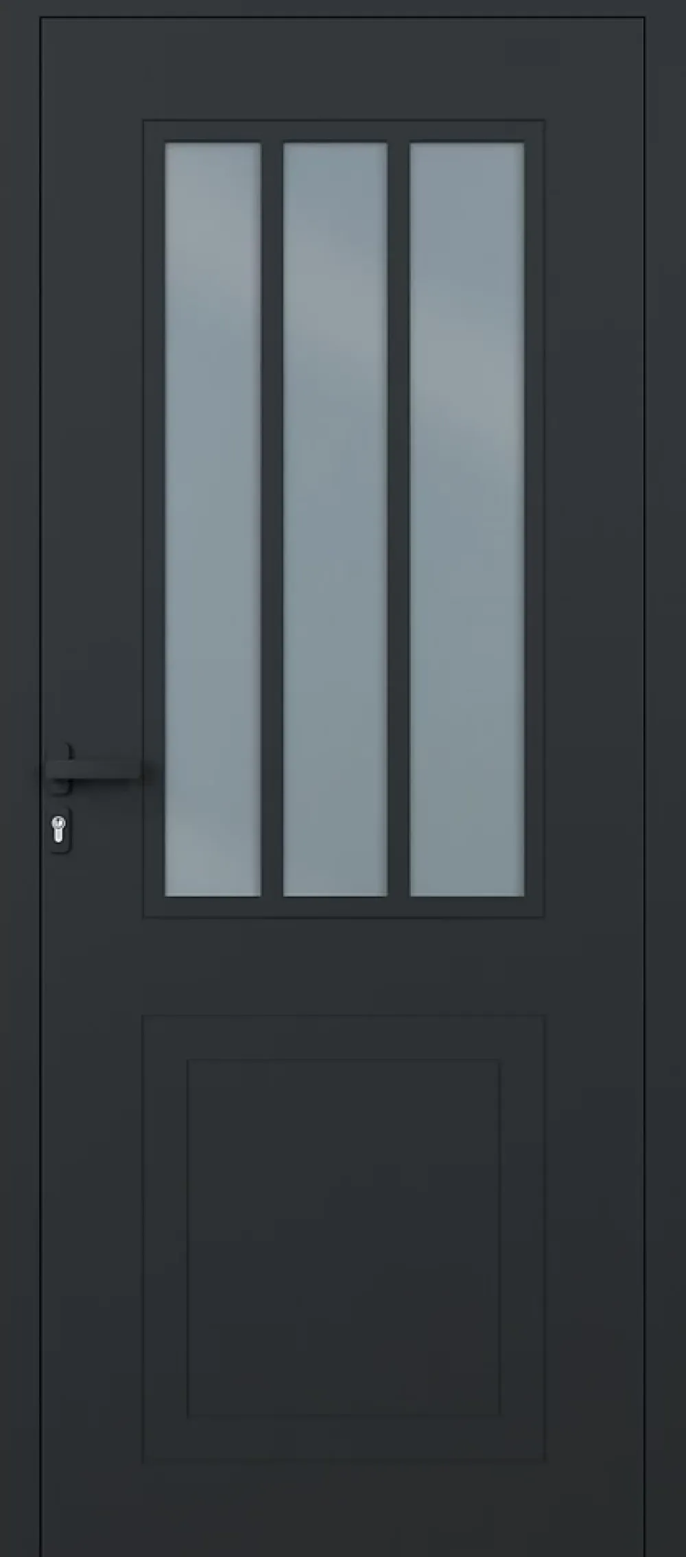 4ALU Porte d'entrée alu gris Sestri H.215 x l.90 cm poussant gauche- Porte D'Entrée