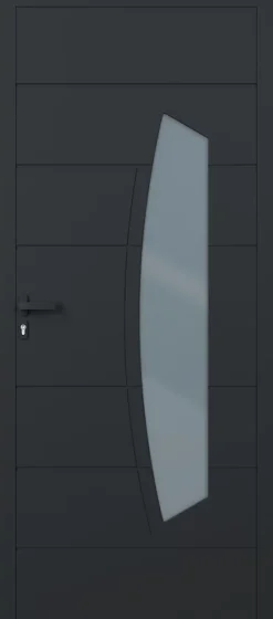 4ALU Porte d'entrée alu gris Tegan H.215 x l.90 cm poussant droit- Porte D'Entrée