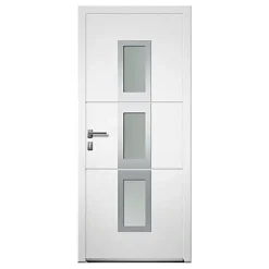 4ALU Porte d'entrée aluminium 4 ALU Ava blanc 80 x h.215 cm poussant droit- Porte D'Entrée