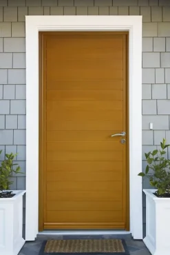 Gd Menuiseries Porte D'entrée Bois Pleine Laura, H.215xl.90 Côte Tableau P. Gauche- Porte D'Entrée