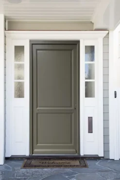 Gd Menuiseries Porte D'Entrée<Porte D'entrée Bois Pleine Elixir, Vert Ral7002, H.215xl.90 Côte Tableau P.gauche
