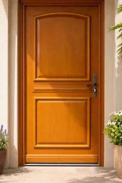 Gd Menuiseries Porte D'entrée Bois Pleine Garnier, H.215xl.90 Côte Tableau P.gauche- Porte D'Entrée