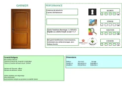 Gd Menuiseries Porte D'entrée Bois Pleine Garnier, H.215xl.90 Côte Tableau P.gauche- Porte D'Entrée