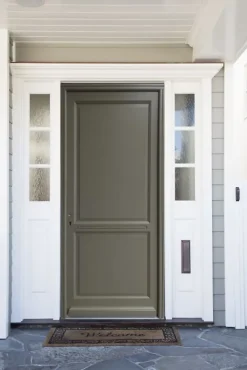 Gd Menuiseries Porte D'Entrée<Porte D'entrée Bois Pleine Elixir, Vert Ral7002, H.215xl.90 Côte Tableau, P.droit
