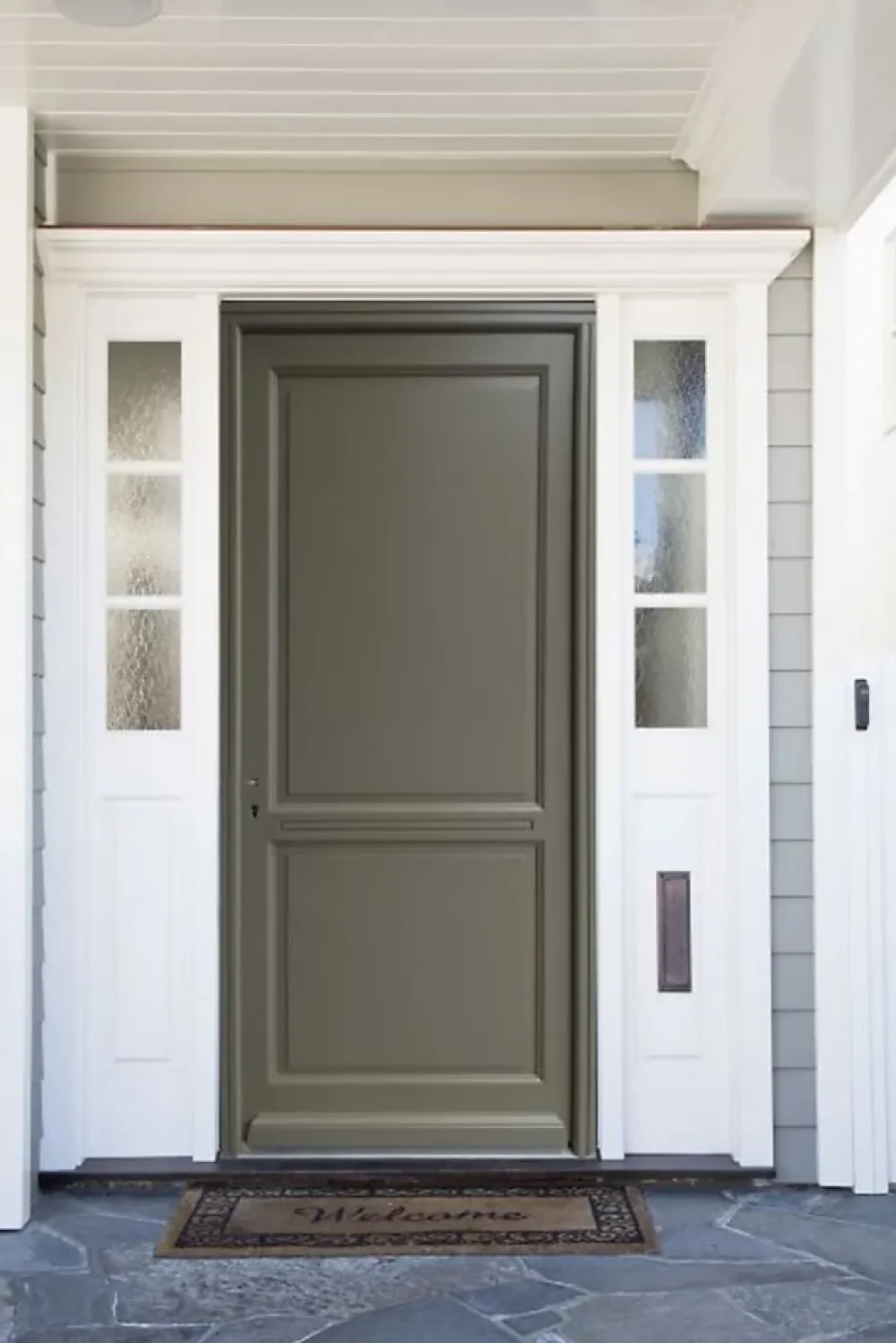 Gd Menuiseries Porte D'Entrée<Porte D'entrée Bois Pleine Elixir, Vert Ral7002, H.215xl.90 Côte Tableau, P.droit