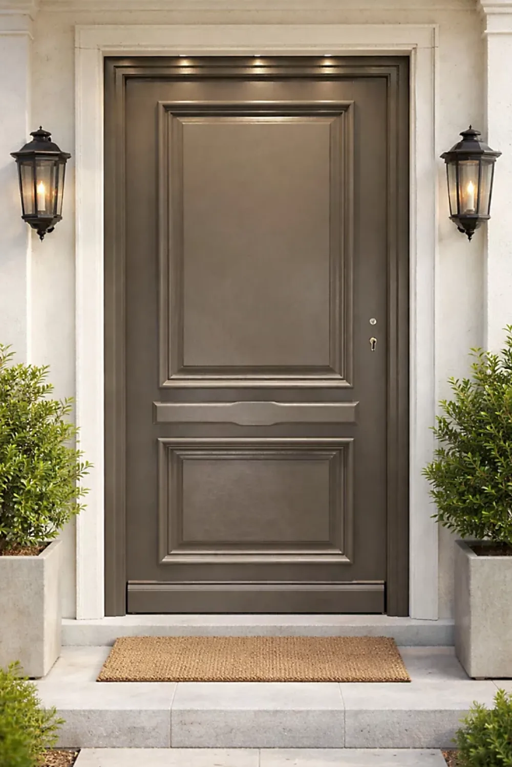 Gd Menuiseries Porte D'entrée Bois Pleine Cassy Gris Ral 7039, H.215xl.90 Côte Tableau P. Gauche- Porte D'Entrée