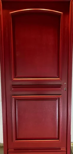 Gd Menuiseries Porte D'Entrée<Porte D'entrée Bois Pleine Carene Rouge Ral 3004, H.215xl.90 Côte Tableau P.gauche