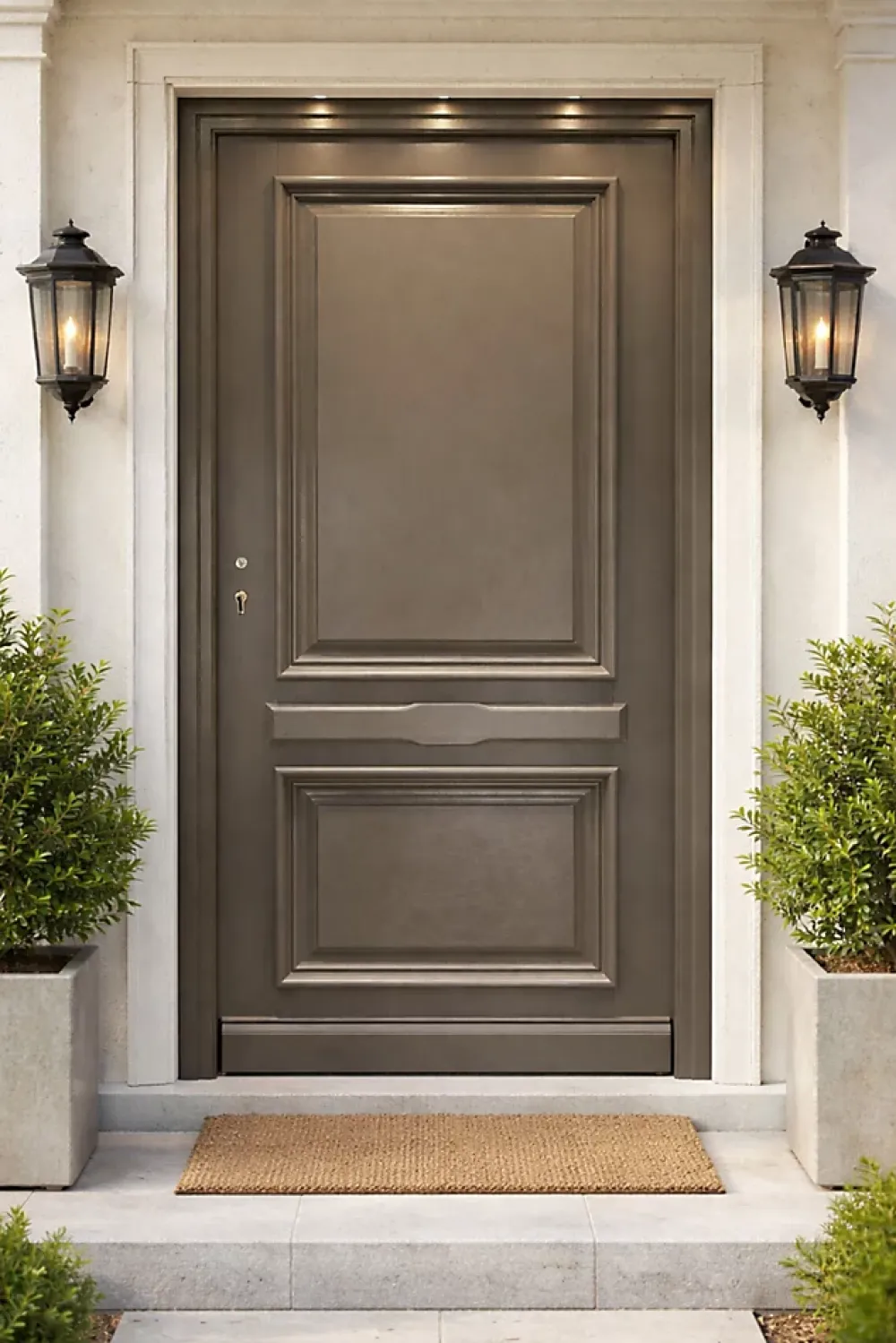 Gd Menuiseries Porte D'entrée Bois Pleine Cassy Gris Ral 7039, H.215xl.90 Côte Tableau P.droit- Porte D'Entrée