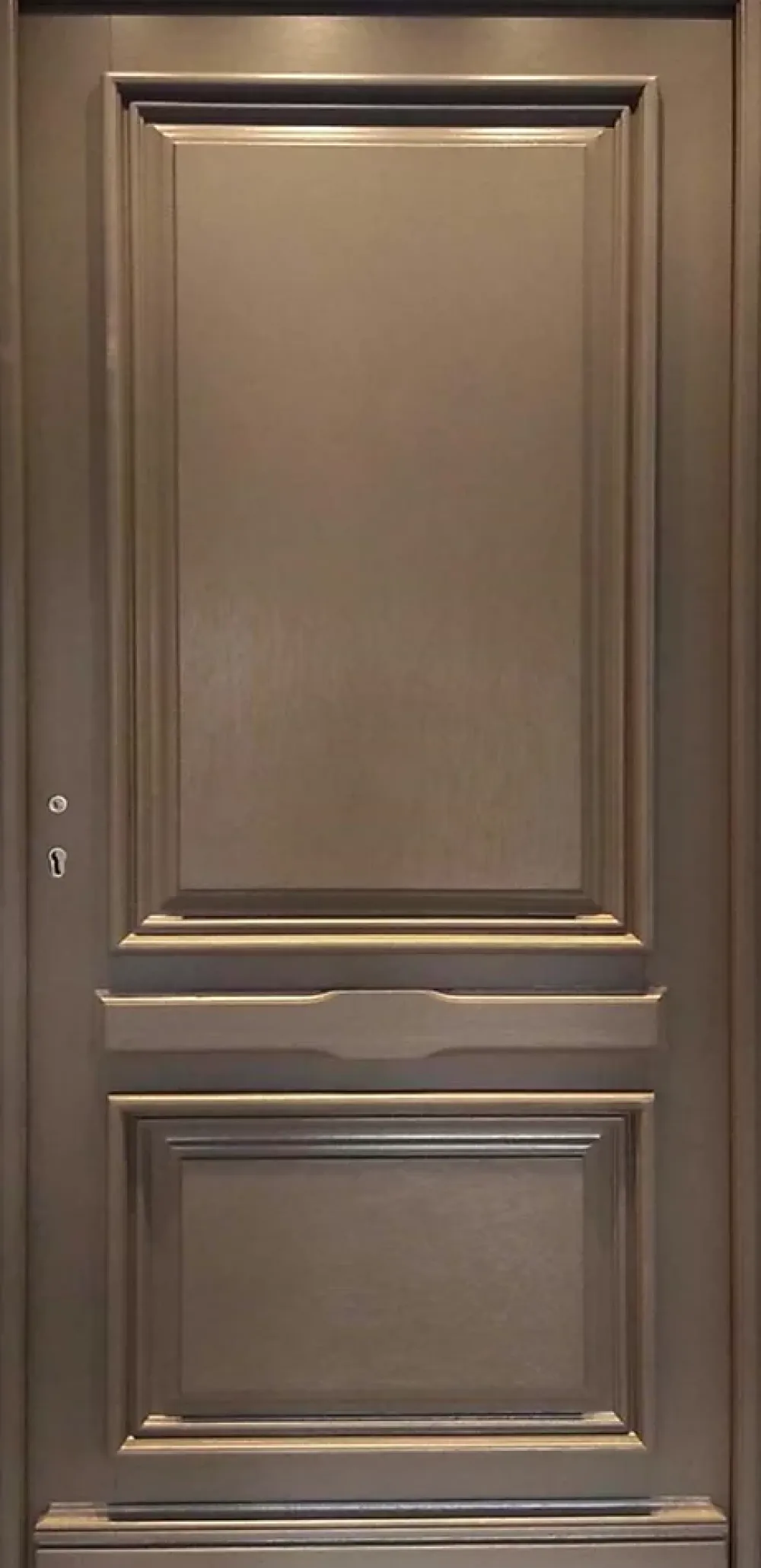 Gd Menuiseries Porte D'entrée Bois Pleine Cassy Gris Ral 7039, H.215xl.90 Côte Tableau P.droit- Porte D'Entrée