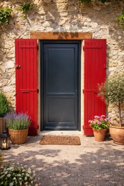 Gd Menuiseries Porte D'entrée Bois Pleine Elina, H.215xl.90 Côte Tableau P.gauche- Porte D'Entrée
