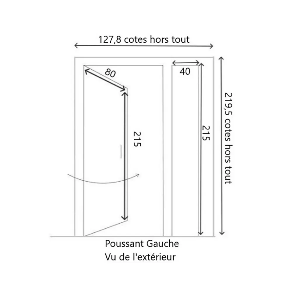 Gd Menuiseries Porte D'Entrée<Porte D'entrée Bois Tiercée Vitrée Vauban H.215 X L.120 Côte Tableau P. Gauche