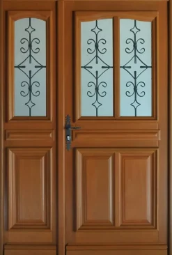 Gd Menuiseries Porte D'Entrée<Porte D'entrée Bois Tiercée Vitrée Vauban H.215 X L.120 Côte Tableau P.droit