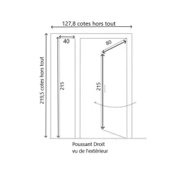 Gd Menuiseries Porte D'Entrée<Porte D'entrée Bois Tiercée Vitrée Vauban H.215 X L.120 Côte Tableau P.droit