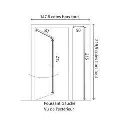 Gd Menuiseries Porte D'Entrée<Porte D'entrée Bois Tiercée Vauban H215 X L140 Côte Tableau P. Gauche