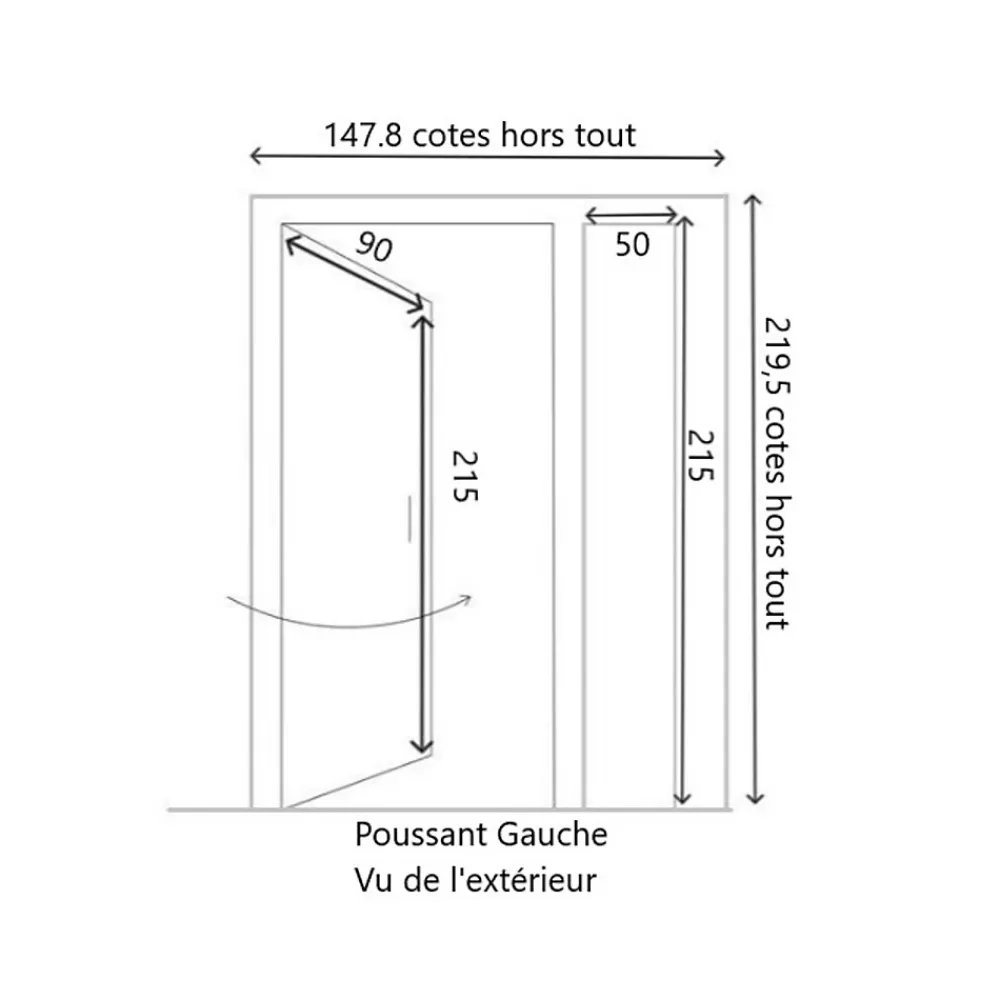 Gd Menuiseries Porte D'Entrée<Porte D'entrée Bois Tiercée Vauban H215 X L140 Côte Tableau P. Gauche
