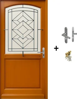 Gd Menuiseries Porte D'Entrée<Porte D'entrée Bois Vitrage Transparent, Elioth, H.215xl.90 Côte Tableau P.gauche, Poignée,barillet