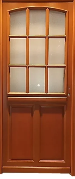 Gd Menuiseries Porte D'entrée Bois Vitrée Alena, H.215xl.80 Côte Tableau P. Gauche- Porte D'Entrée
