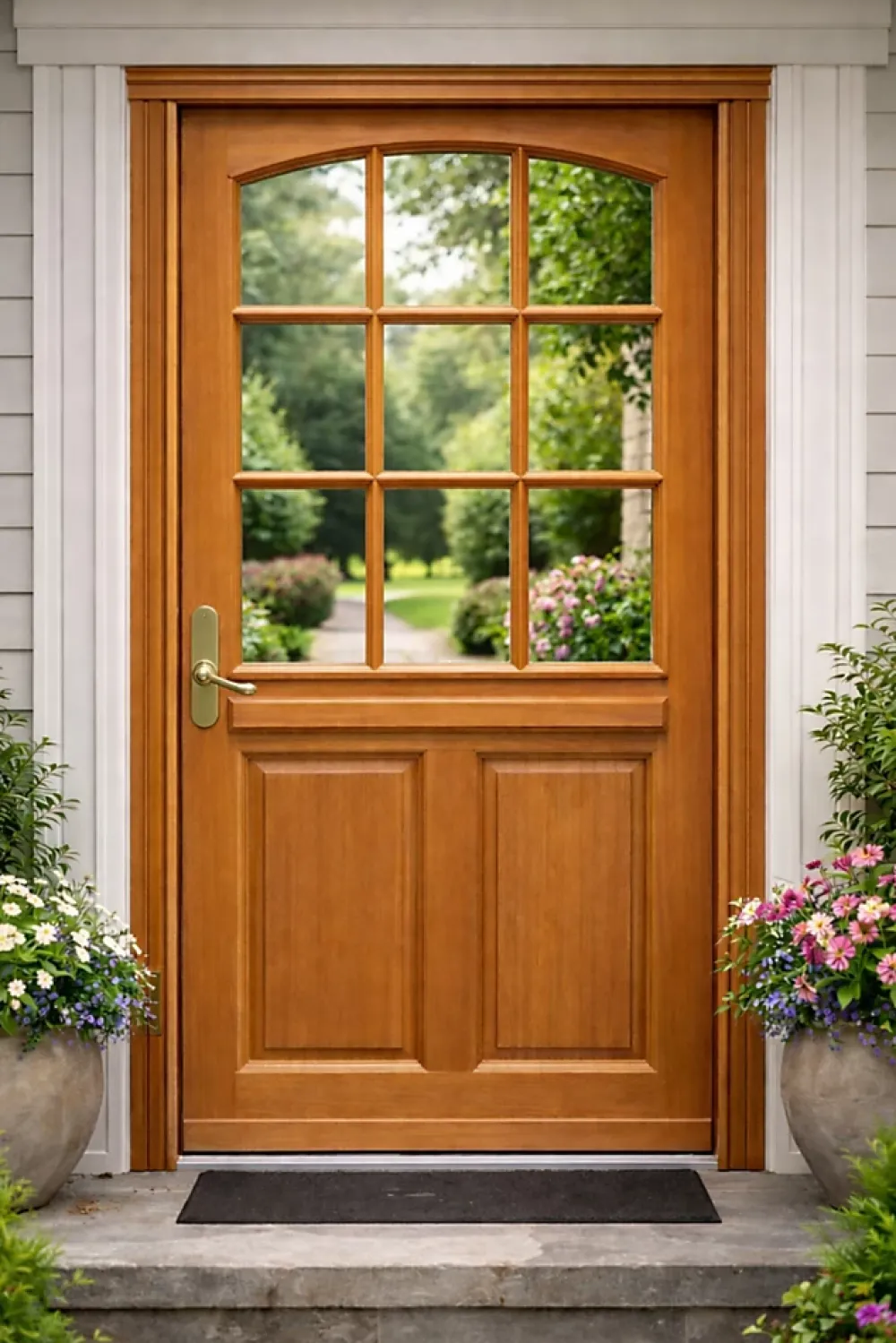 Gd Menuiseries Porte D'Entrée<Porte D'entrée Bois Vitrée Agatha, H.215xl.90 Côte Tableau, P.droit, Poignée, Barillet