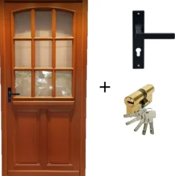 Gd Menuiseries Porte D'Entrée<Porte D'entrée Bois Vitrée Agatha, H.215xl.90 Côte Tableau, P.droit, Poignée, Barillet