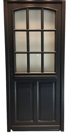 Gd Menuiseries Porte D'Entrée<Porte D'entrée Bois Vitrée Alicia Gris Ral7016, H.215xl.80 Côte Tableau, P.droit