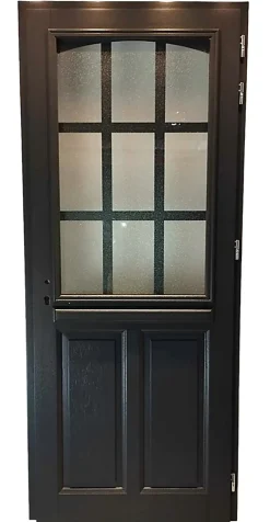 Gd Menuiseries Porte D'Entrée<Porte D'entrée Bois Vitrée Alicia Gris Ral7016, H.215xl.80 Côte Tableau P.gauche, Poignee, Barillet