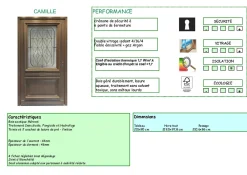 Gd Menuiseries Porte D'Entrée<Porte D'entrée Bois Vitrée Camille Gris Ral 7039, H.215xl.90 Côte Tableau P.droit