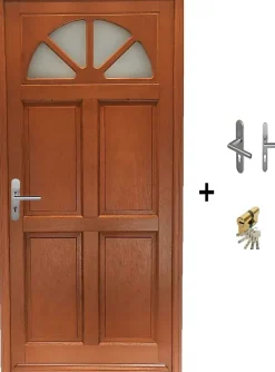 Gd Menuiseries Porte D'Entrée<Porte D'entrée Bois Vitrée Ferji, H.215xl.90 Côte Tableau P.droit Poignée, Barillet