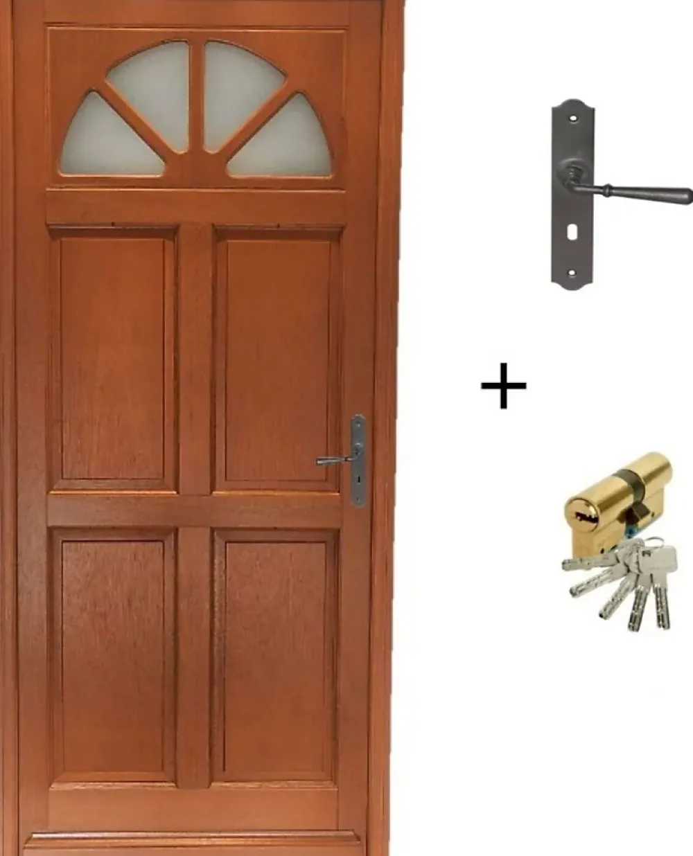 Gd Menuiseries Porte D'entrée Bois Vitrée Ferji, H.215xl.90 Côte Tableau P,gauche, Poignée, Barillet- Porte D'Entrée